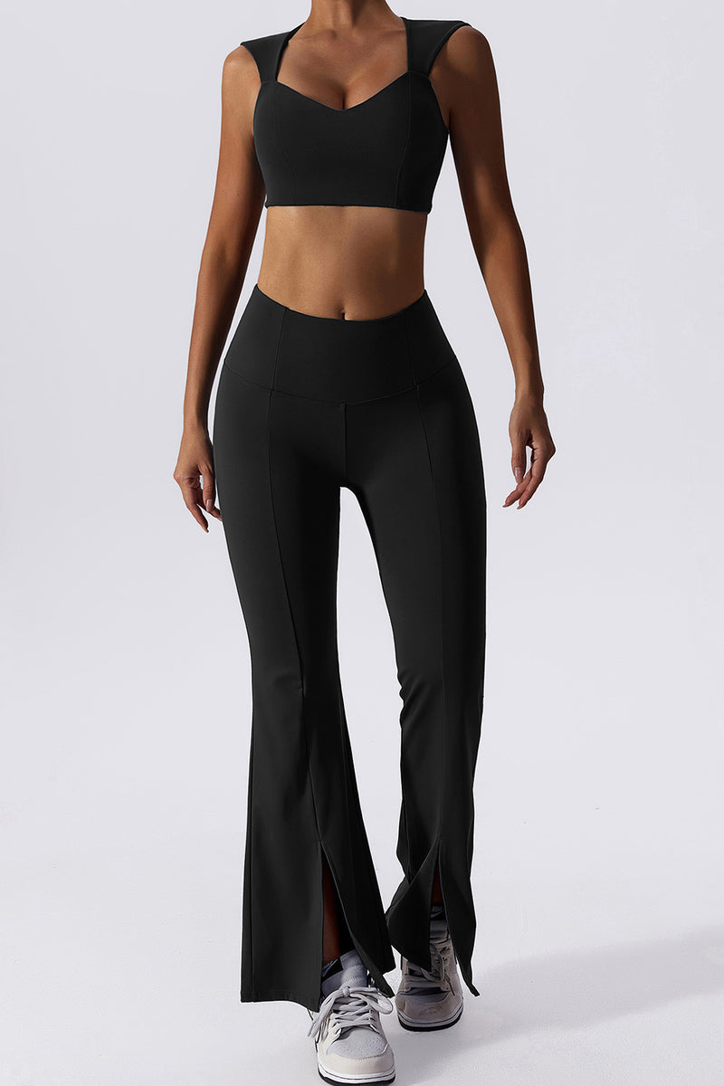 CAPPED SLEEVE CROPPED TOP IN NOIR