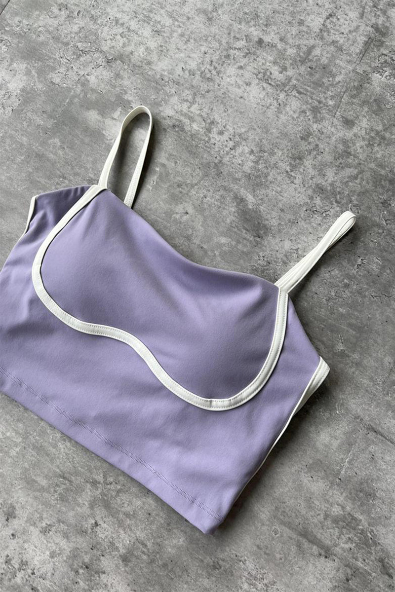 AIRBRUSH STREAMLINED PADDED TANK TOP IN PARMA VIOLET