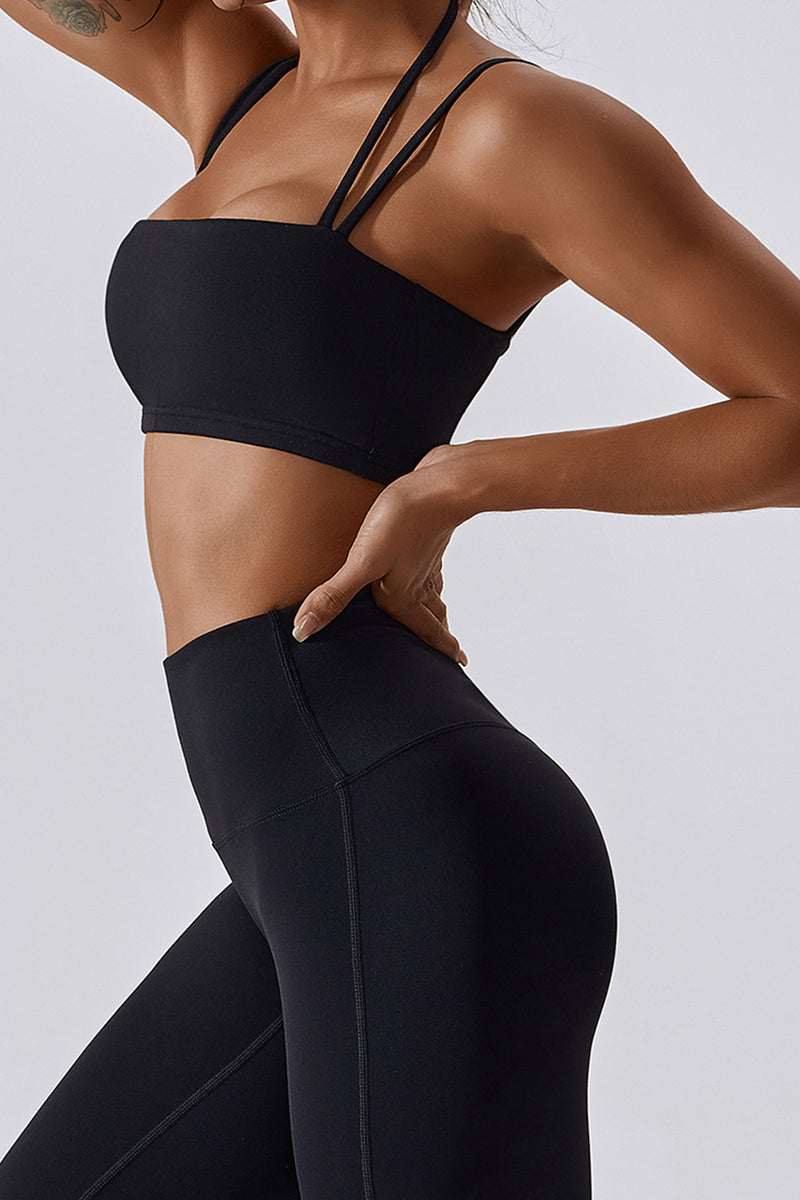 SECOND SKIN HIGH WAISTED LEGGINGS IN BLACK OUT